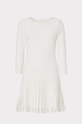 Tabitha Sheer Godet Mini Dress - Ecru