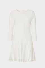 Tabitha Sheer Godet Mini Dress - Ecru