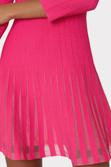 Tabitha Sheer Godet Mini Dress - Milly Pink