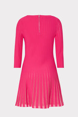 Tabitha Sheer Godet Mini Dress - Milly Pink