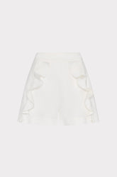 Linen Ruffle Short - White