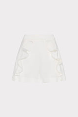 Linen Ruffle Short - White
