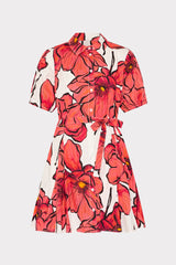 Juni Windflower Pastel Poplin Mini Dress - Coral Multi