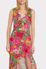 Nanci Tulip Rosette Ruffle Dress - Pink Multi