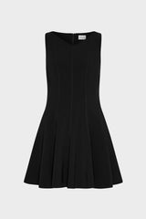 Sleeveless Stretch Cady Fit And Flare Dress - Black