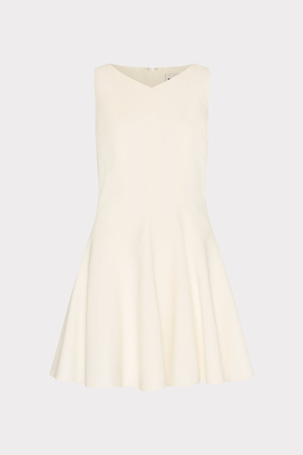 Sleeveless Stretch Cady Fit And Flare Dress - Ecru