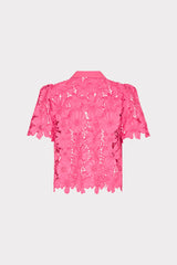 Addison Roja Lace Top - Milly Pink