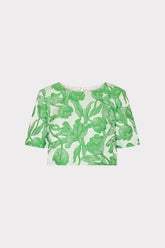 Tulip Jacquard Top - Green Multi
