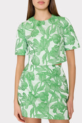 Tulip Jacquard Top - Green Multi
