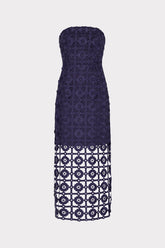 Kait Tile Lace Dress - Navy