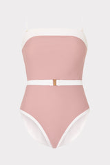 Ravello Strapless Color Block One Piece - Beige/White