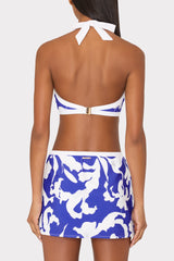 Lily Silhouette Swim Skirt - Blue/Ecru
