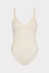 Shimmer Texture Braided One Piece - Tan