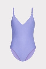 Shimmer Texture Braided One Piece - Purple