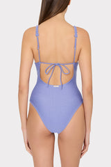 Shimmer Texture Braided One Piece - Purple