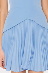 Haddy Pleated Mini Dress - Blue
