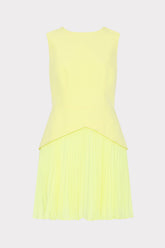 Haddy Pleated Mini Dress - Yellow