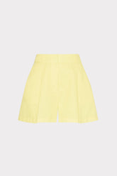 Linen Pleated Shorts - Yellow