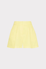 Linen Pleated Shorts - Yellow