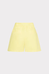 Linen Pleated Shorts - Yellow