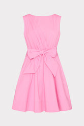 Draped Poplin Sleeveless Mini Dress - Pink