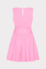 Draped Poplin Sleeveless Mini Dress - Pink