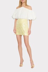 Halter Poplin Off The Shoulder Top - White