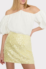 Halter Poplin Off The Shoulder Top - White