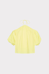 Halter Poplin Off The Shoulder Top - Yellow