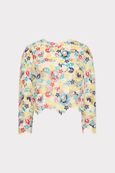 Nori Printemps Lace Long Sleeve Top - Yellow Multi