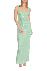 Tatum Stretch Sequins Maxi Dress - Green