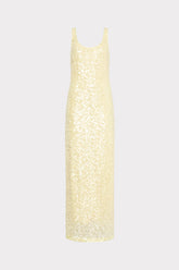 Tatum Stretch Sequins Maxi Dress - Yellow