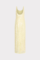 Tatum Stretch Sequins Maxi Dress - Yellow