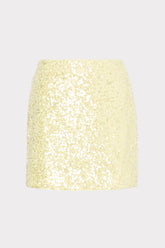 Modern Mini Stretch Sequin Skirt - Yellow