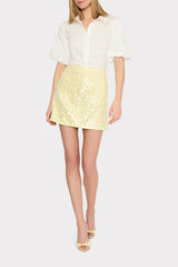 Modern Mini Stretch Sequin Skirt - Yellow