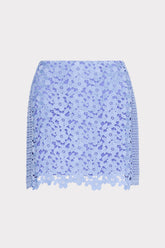 Laura Floral Geo Combo Lace Mini Skirt - Sky Blue