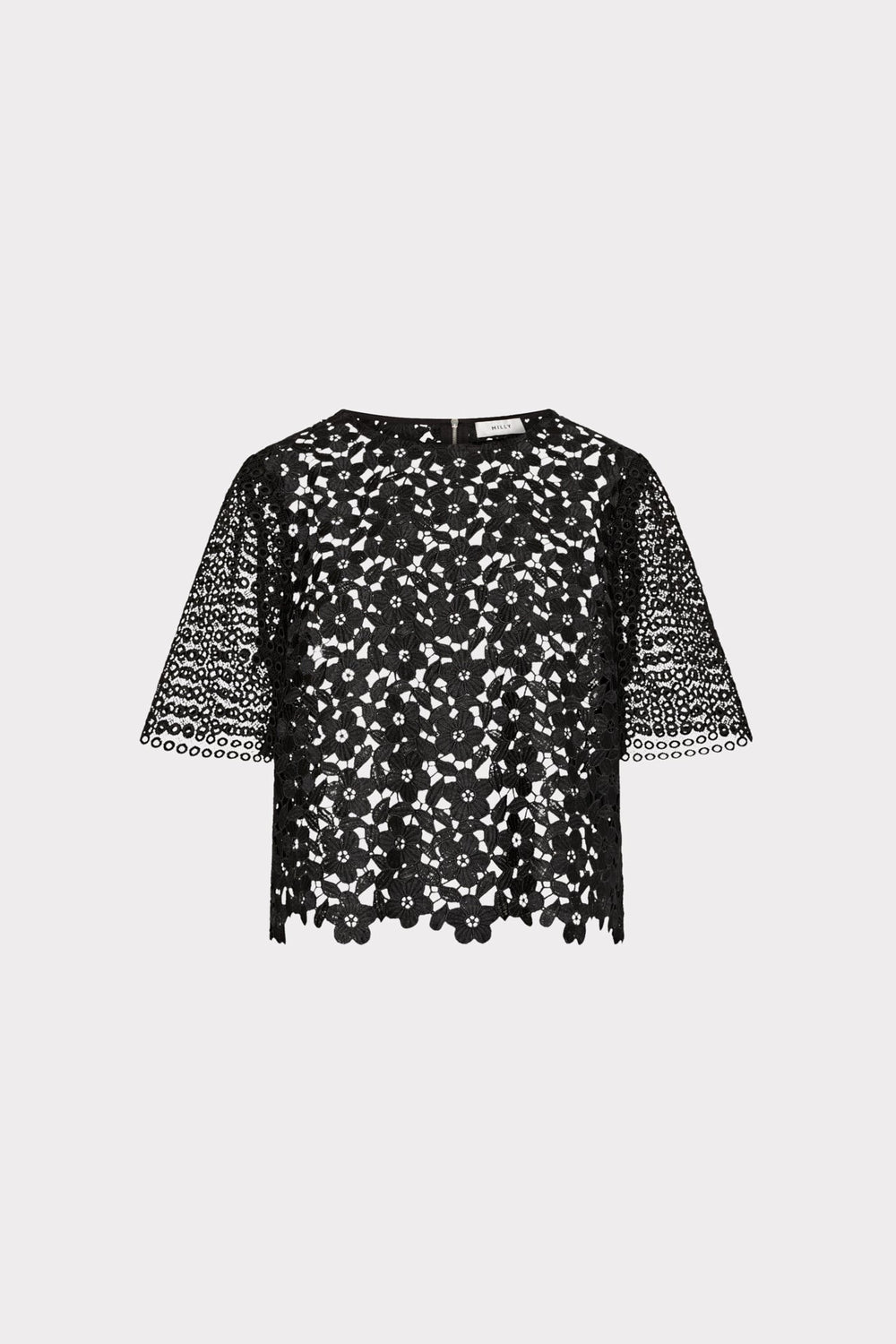 Floral Geo Combo Lace Top - Black