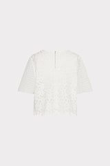 Floral Geo Combo Lace Top - White