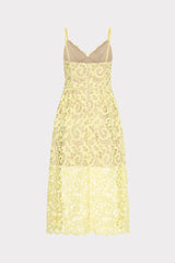 Elle Lace Midi Dress - Yellow