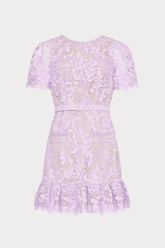 3D Garden Lace Mini Dress - Lilac