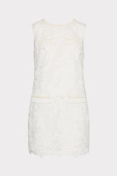 3D Garden Lace Sleeveless Mini Dress - White