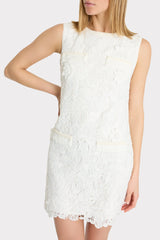3D Garden Lace Sleeveless Mini Dress - White