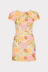 Rowen Floral Blossom Sequins Dress - Orange Multi