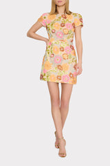 Rowen Floral Blossom Sequins Dress - Orange Multi