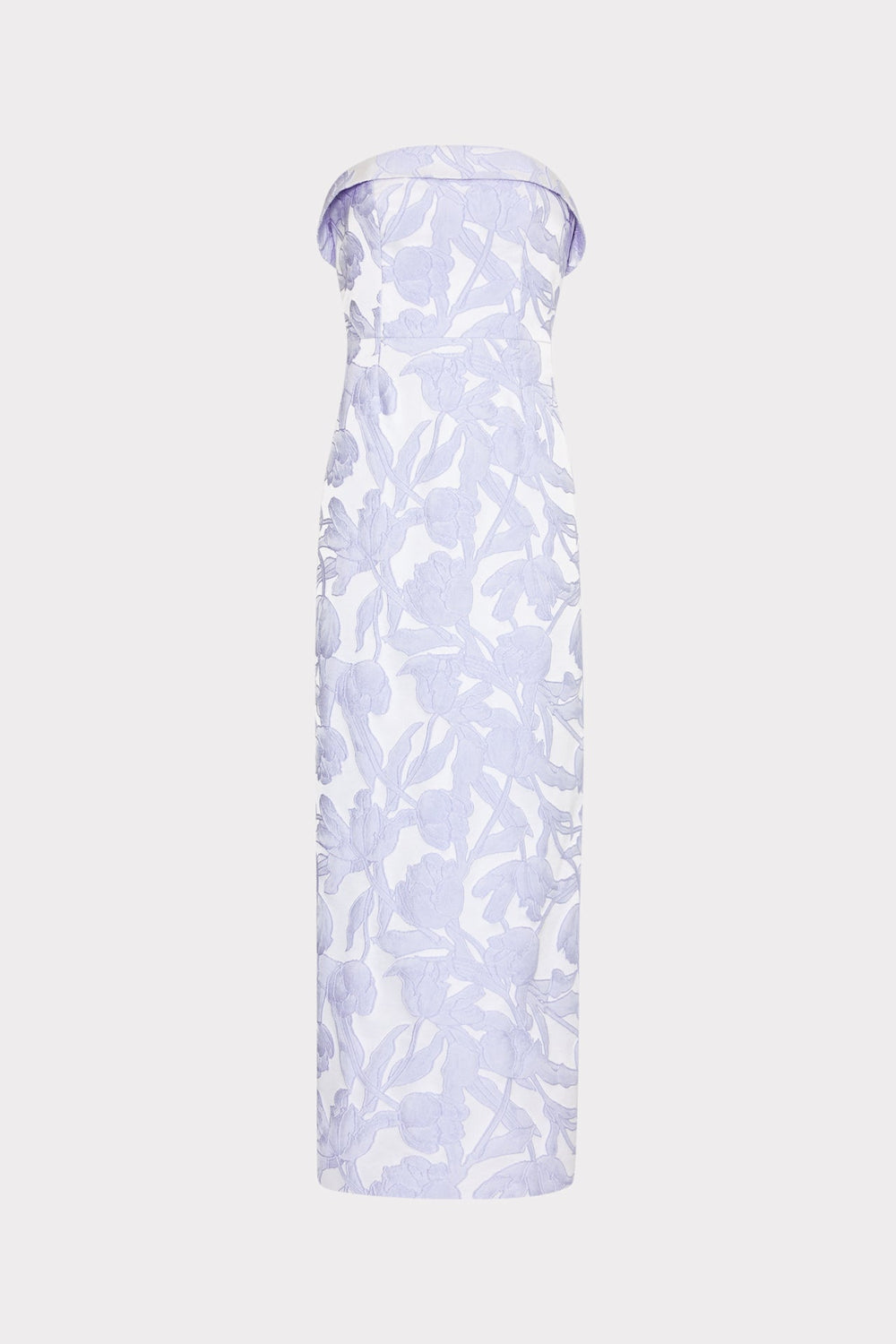 Tulip Jacquard Strapless Dress - Periwinkle/Multi