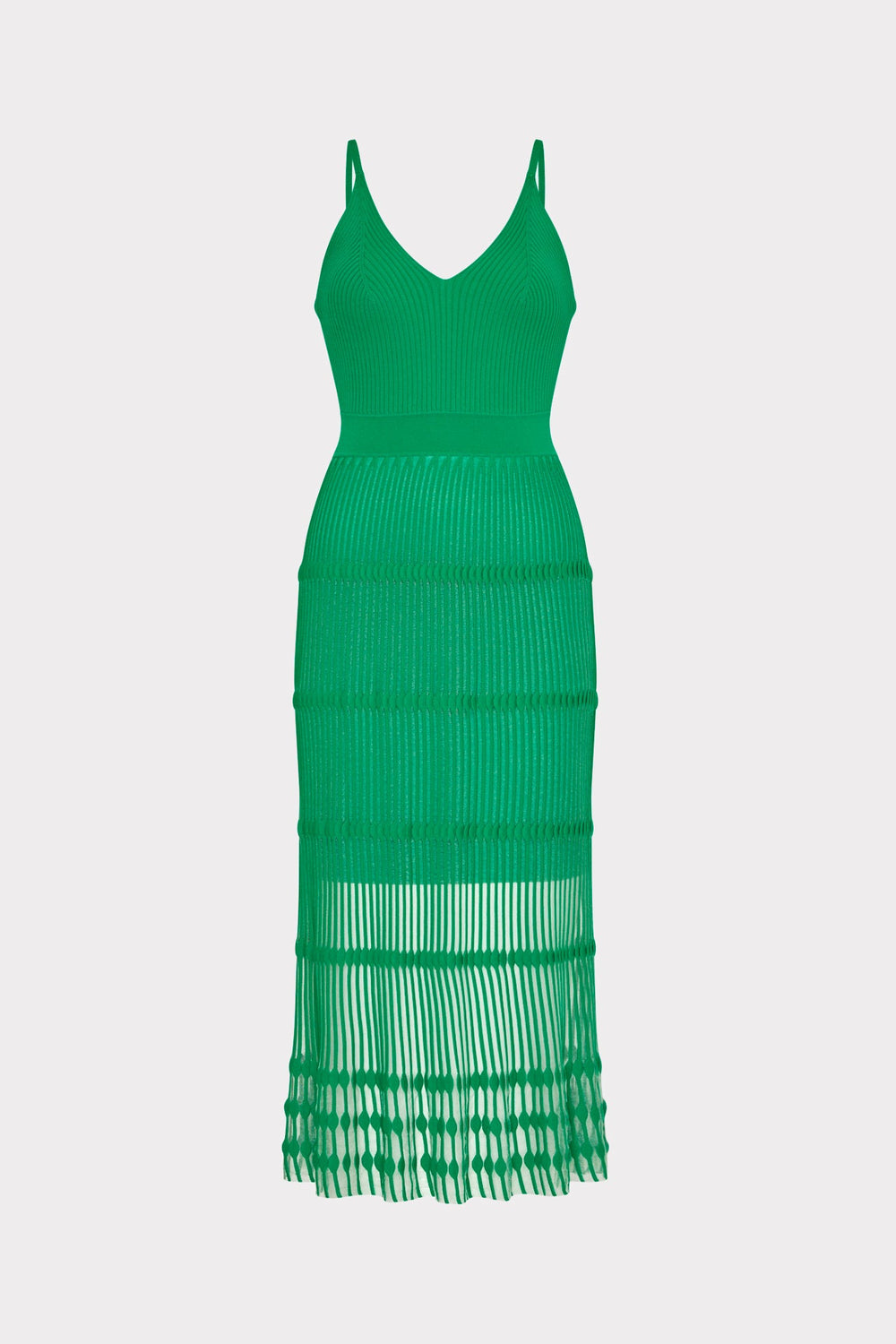 Sheer Knit Cami Dress - Green