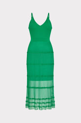 Sheer Knit Cami Dress - Green