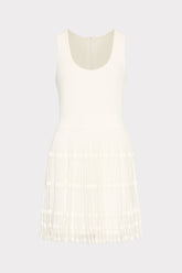 Sheer Knit Fit And Flare Mini Dress - Ecru