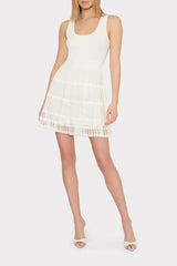 Sheer Knit Fit And Flare Mini Dress - Ecru
