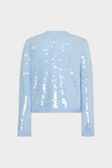 Iman Sequin Knit Cardigan - Light Blue